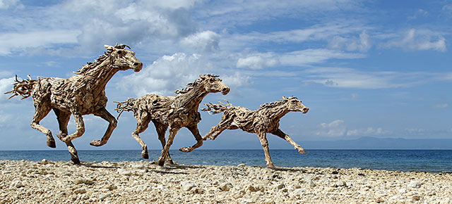 Impressive Driftwood Horse Sculptures by James Doran-Webb