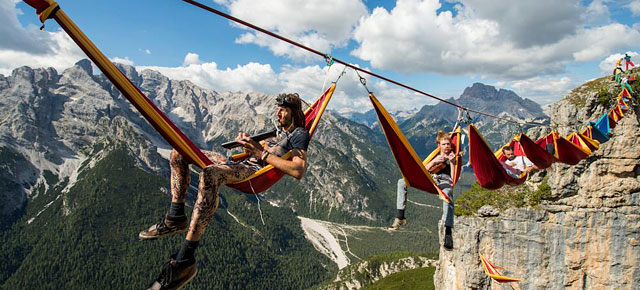 The Attendees Of This Festival Slept in Hammocks Hundreds Of Feet Up In Italian Alps
