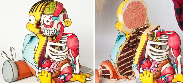 Half-Dissected Ralph From The Simpsons Turned Into An Impressive Cake