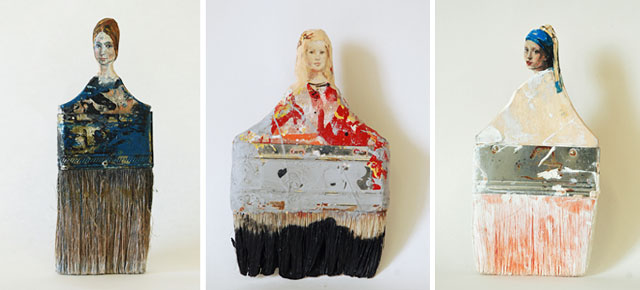 Artist Turns Old Paint Brushes Into Elegant Dame Sculptures 