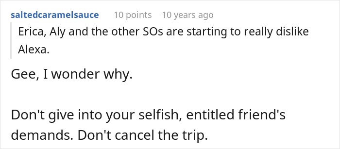 Comment advising a friend group to proceed with their trip despite pregnancy drama