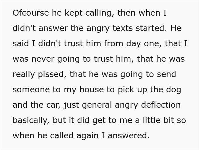 A post update detailing angry texts from a guy whose imaginary flight to Italy lie was exposed.