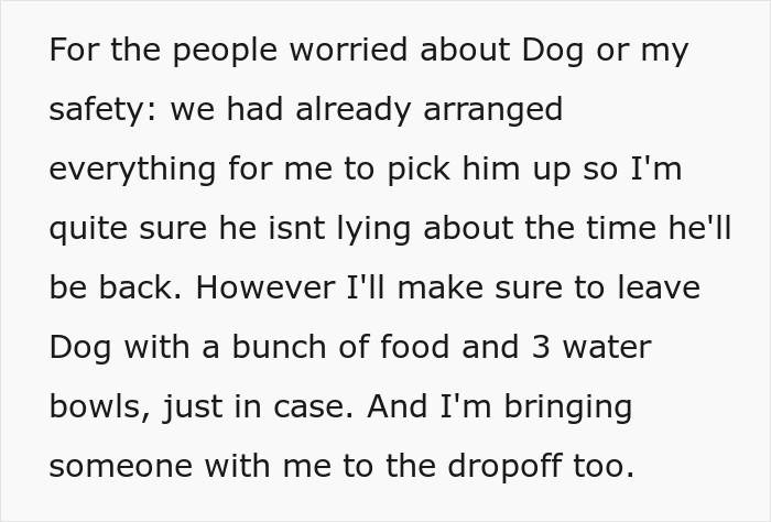 Text post reassuring readers about dog safety after gf checks the flight tracker on her lying partner.