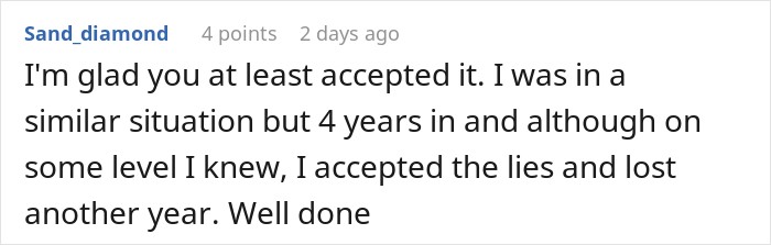 User sharing personal experience about deceit in response to a guy takes an imaginary flight to Italy.