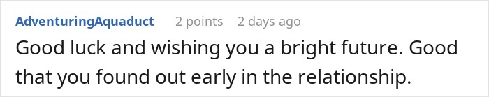 Reddit comment wishing good luck after GF checks the flight tracker and exposes imaginary flight story.