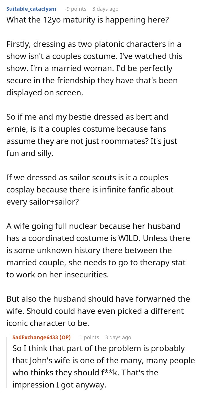 Wife Furious That Husband And 'Work Wife' Wear Matching Halloween Costumes