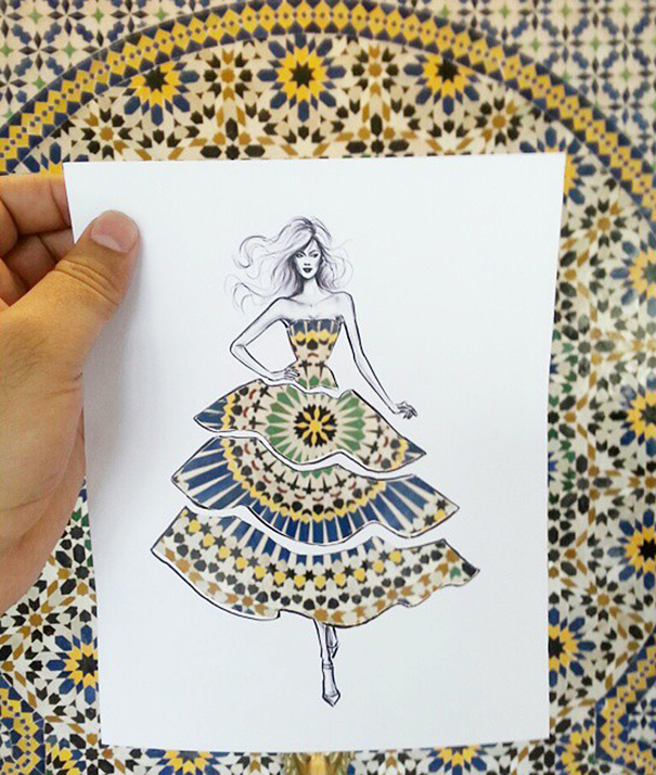 how to design a dress on paper FASHION DESIGN 101. , You can transform one design into many different designs. Stay tuned for my next videos. I will turn dresses into ready to wear. I am using SANDWICH WRAP PAPER for tracing.