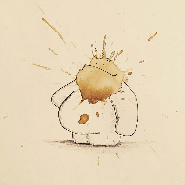 Random Coffee Stains Turned Into Monsters By Stefan Kuhnigk