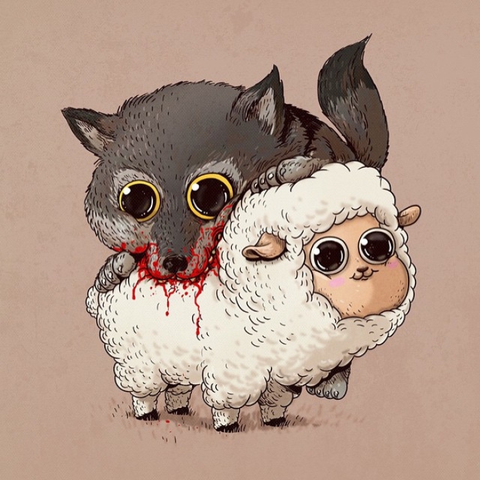 cute-gruesome-animal-drawings-predator-prey-alex-solis-alexmdc-13