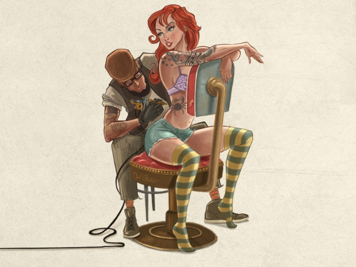 disney-princesses-inked-tattooed-pin-up-girls-joel-santana-2