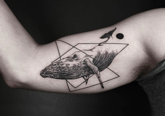 Geometric Tattoos That Combine Fine Lines And Nature