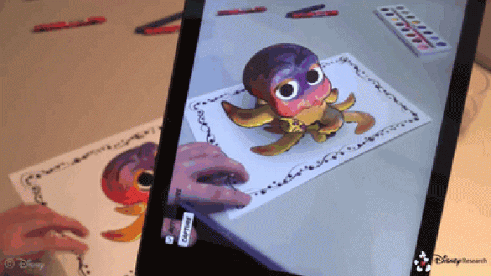 augmented-reality-children-coloring-book-3D-character-app-disney-research-octo