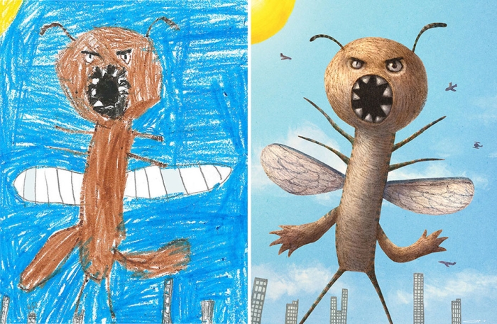 artists-redraw-children-drawings-inspiration-monster-project-19