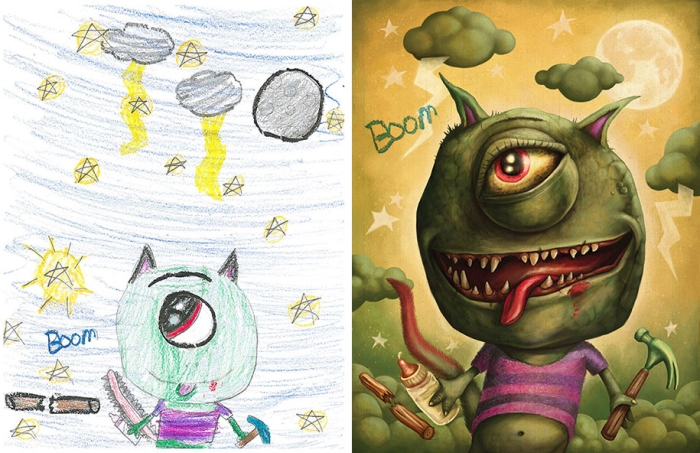 artists-redraw-children-drawings-inspiration-monster-project-8