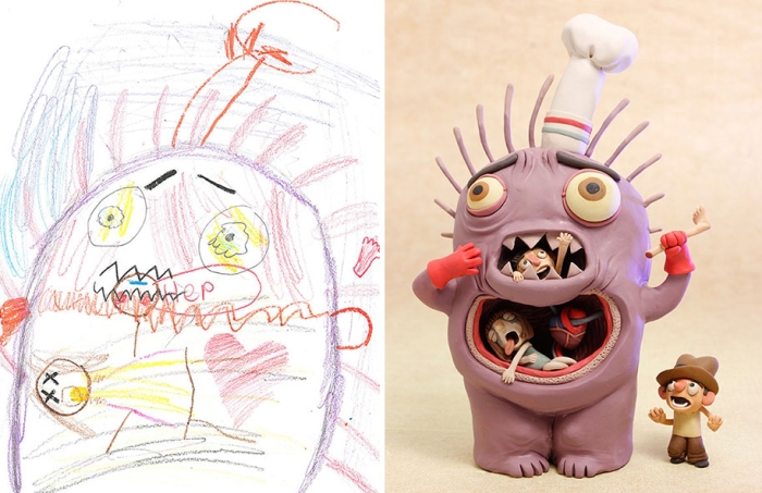 artists-redraw-children-drawings-inspiration-monster-project-17