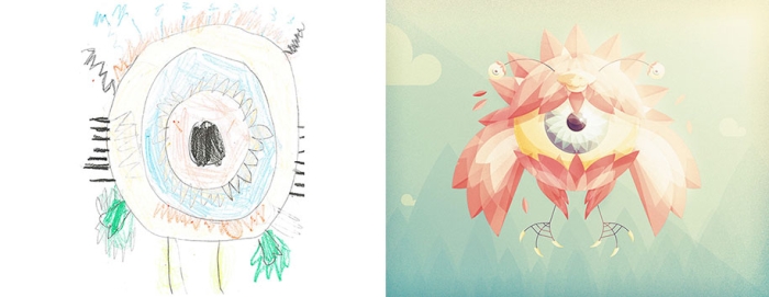 artists-redraw-children-drawings-inspiration-monster-project-2