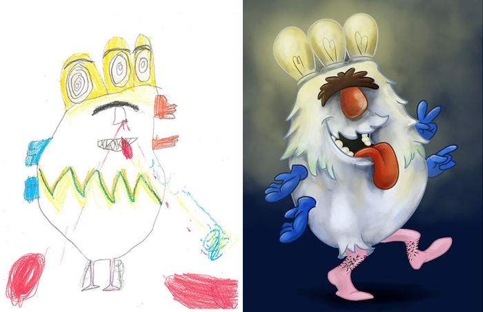 artists-redraw-children-drawings-inspiration-monster-project-1