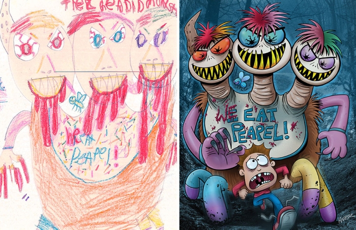 artists-redraw-children-drawings-inspiration-monster-project-9