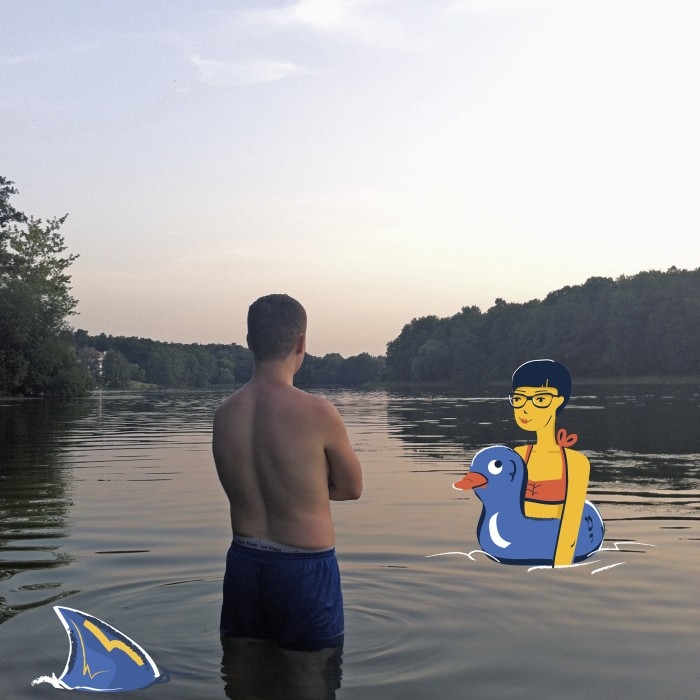 Evening swim in a lake outside Berlin