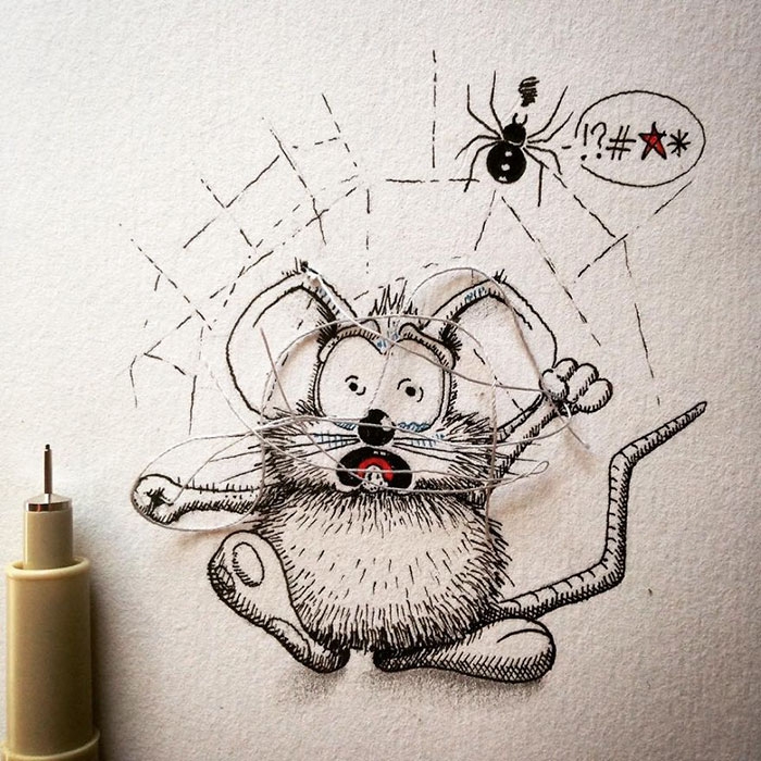 pencil-drawings-mouse-adventures-rikiki-loic-apredart-27