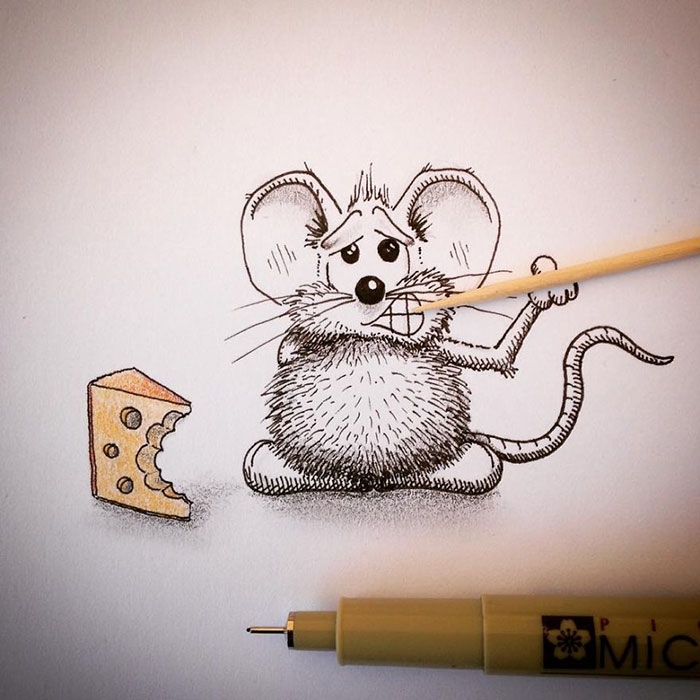 pencil-drawings-mouse-adventures-rikiki-loic-apredart-23