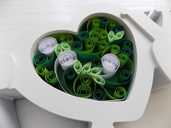 Swirly Love Heart in Green Shades