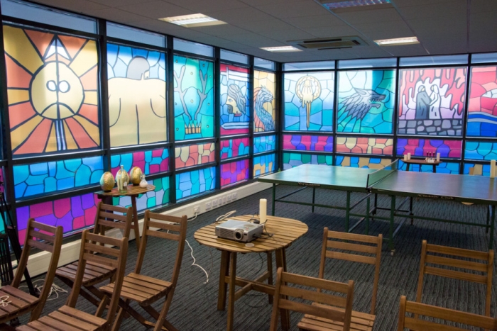 The finished room created a new social space for all employees