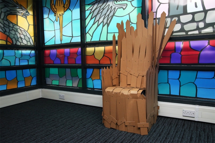 We even made a cardboard Iron Throne