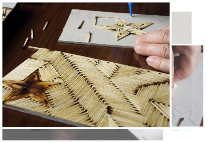 My father in process of making Matchbox Journal
