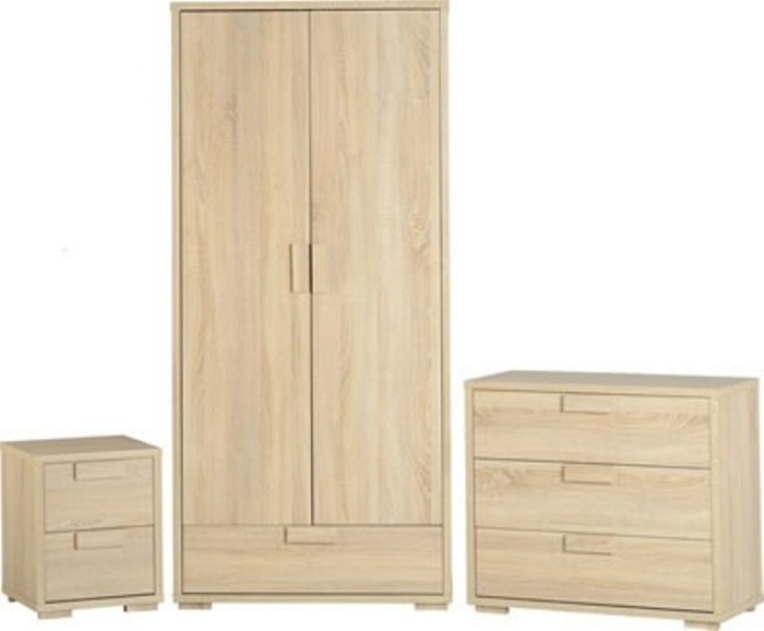 Jamestown Oak and Cream Painted Bedroom Trio Set