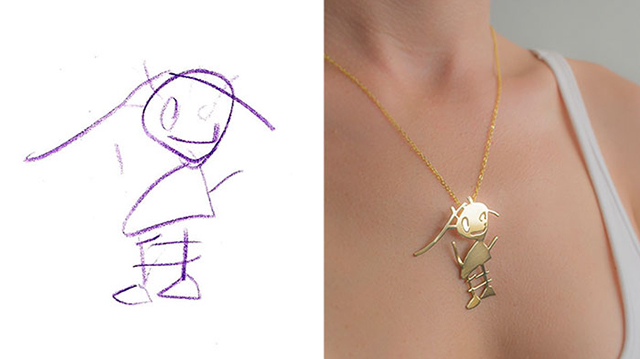 Artists Turn Their Children's Drawings Into Jewelry To Preserve Their Creativity