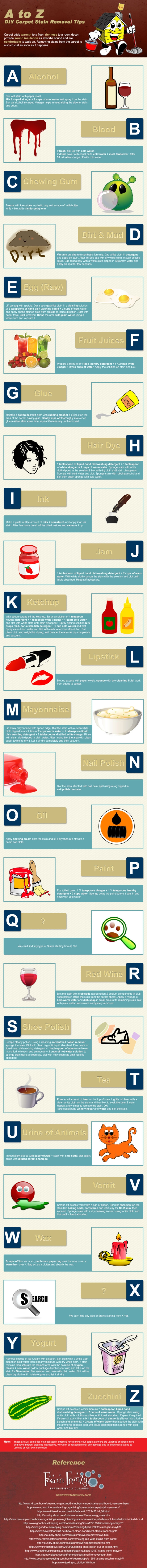 Ultimate A-Z DIY Carpet Stain Removal Tips (Infographic)