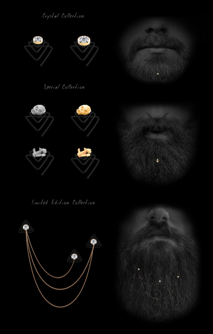 Krato Milano Beard Jewelry collection range: