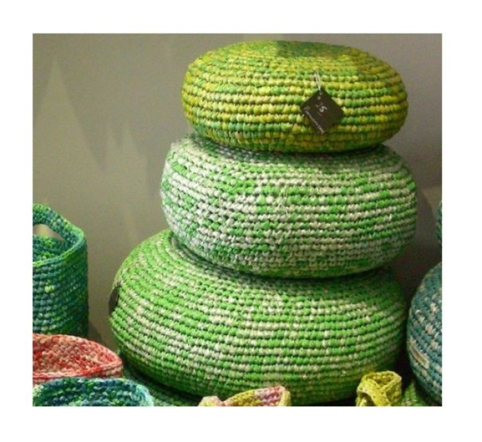 Bean bags woven from plastic