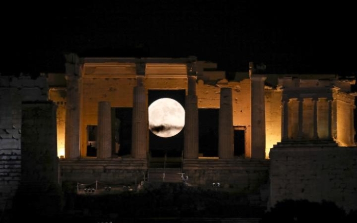 #8 Supermoon and Acropolis hill, Athens
