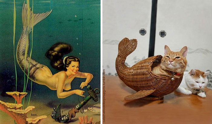funny-cats-vintage-pin-up-girls-11