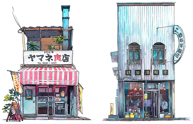 Unseen Tokyo Storefronts In Watercolor By Polish Artist