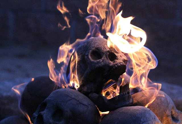 Terrifying Burning Skulls Are Actually Fireproof Logs For Your Fireplace