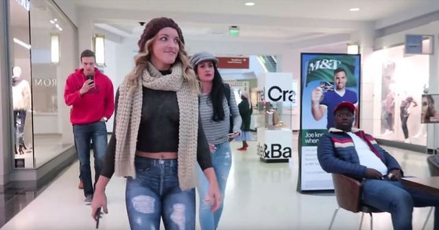 Artist Body Paints A Naked Model To See If Anyone Will React When She Walks Through A Mall