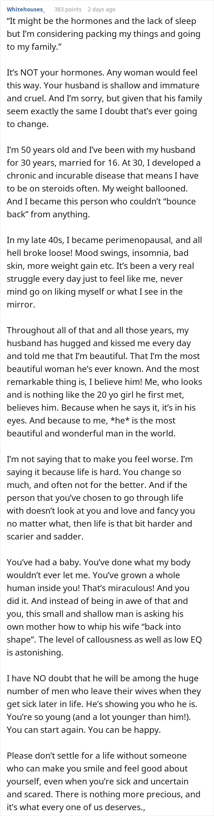 Husband&rsquo;s Secret Texts To His Mom About His Wife&rsquo;s Postpartum Body Leave Her Wishing He&rsquo;d Cheated